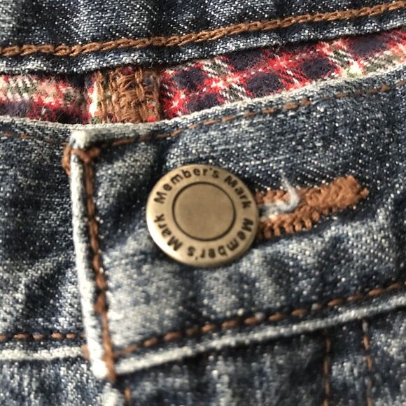Member's Mark Flannel Lined Blue Jeans Heavy Denim Classic Med Wash Work 40/30 - Picture 9 of 12